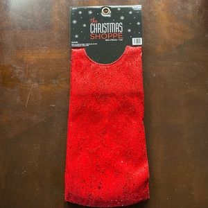 Christmas Shop Red Glitter Round Polyester Tree Skirt 30", NWT